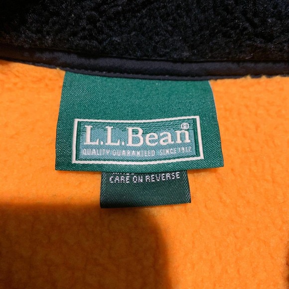 LL Bean Mens Black Yellow Mock Neck Long Sleeves Full Zip Jacket Size XL - Picture 7 of 10